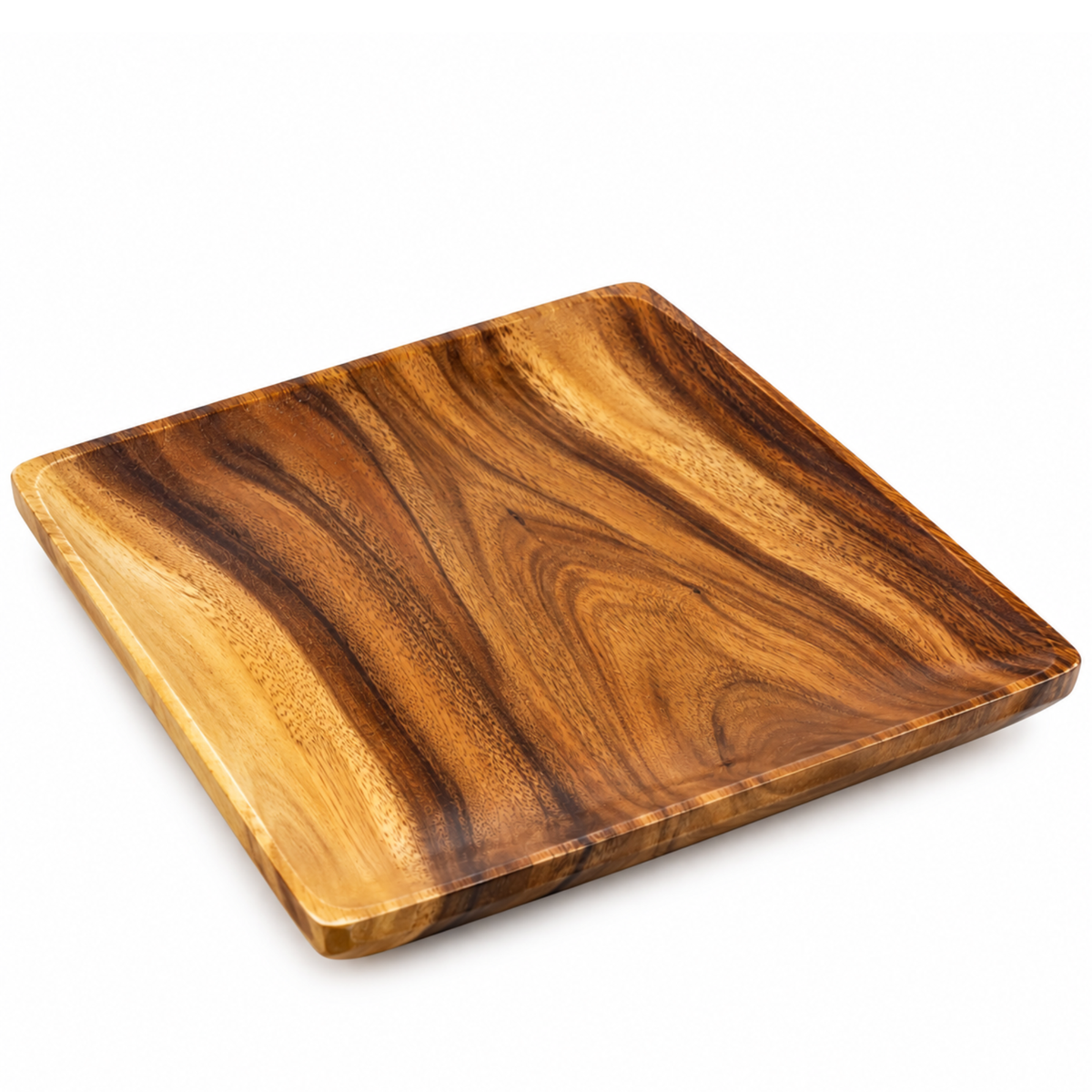 Square Acacia Wood Plates | Handcrafted in Hawaii | 8, 10 & 12 Inch