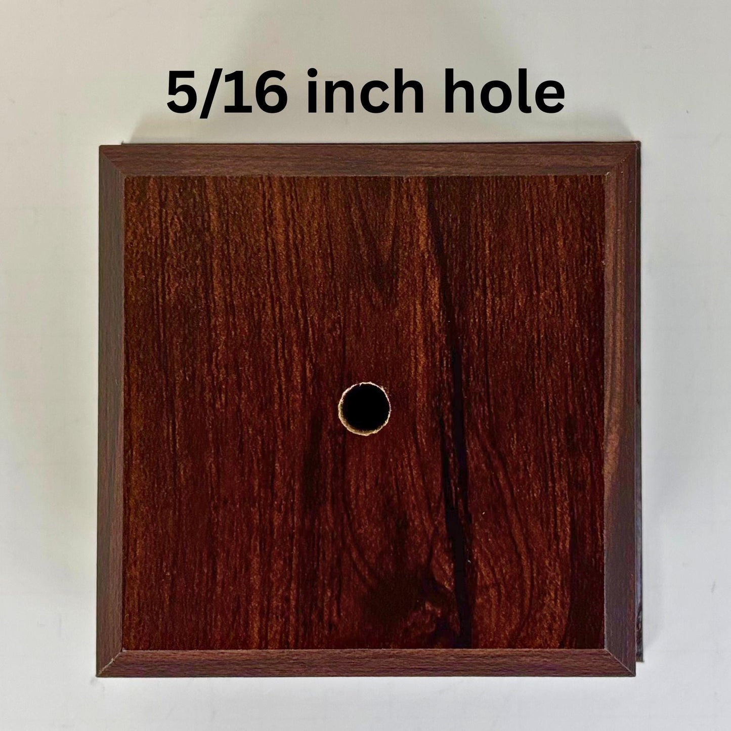 top view of display base with hole