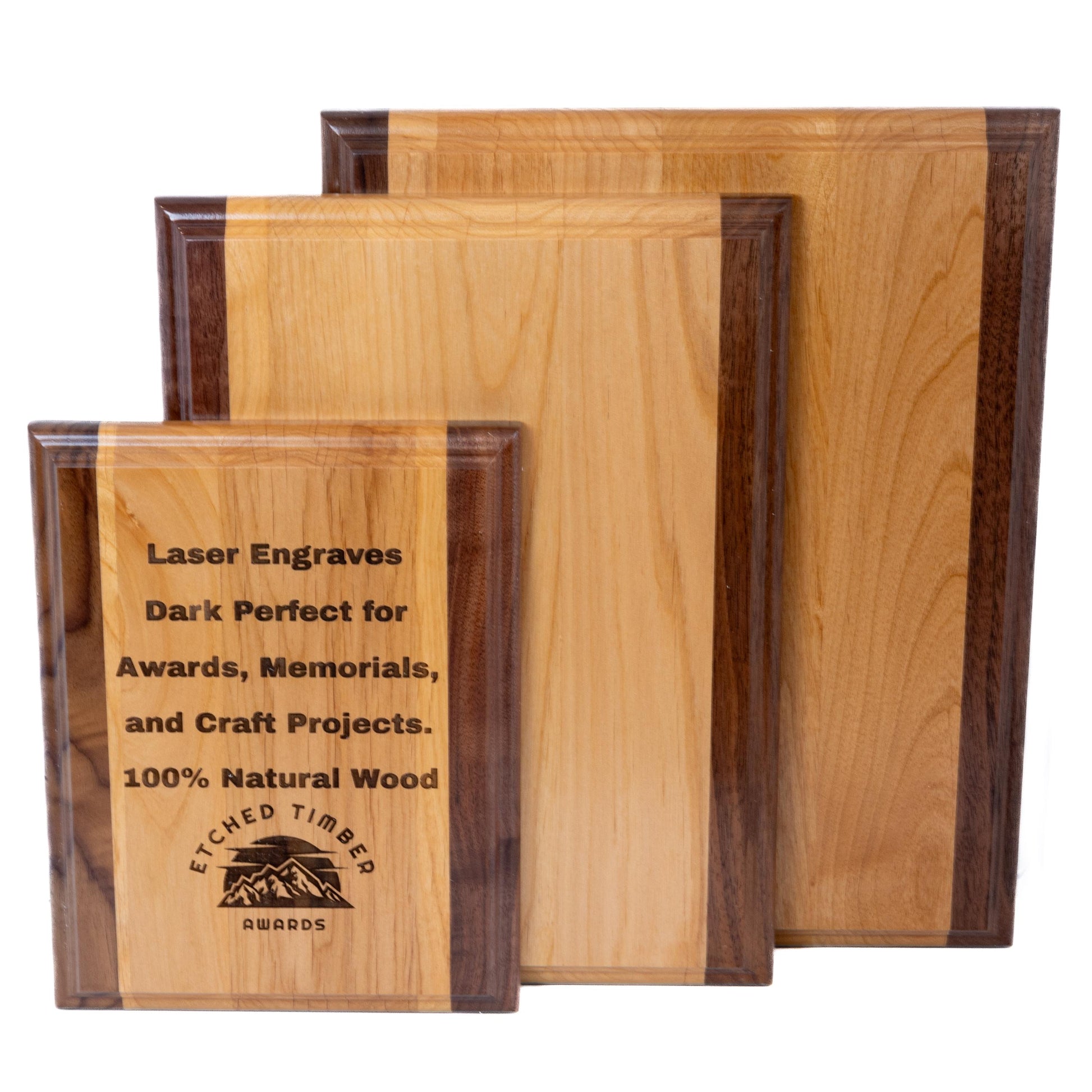 walnut and alder wood laser engraving