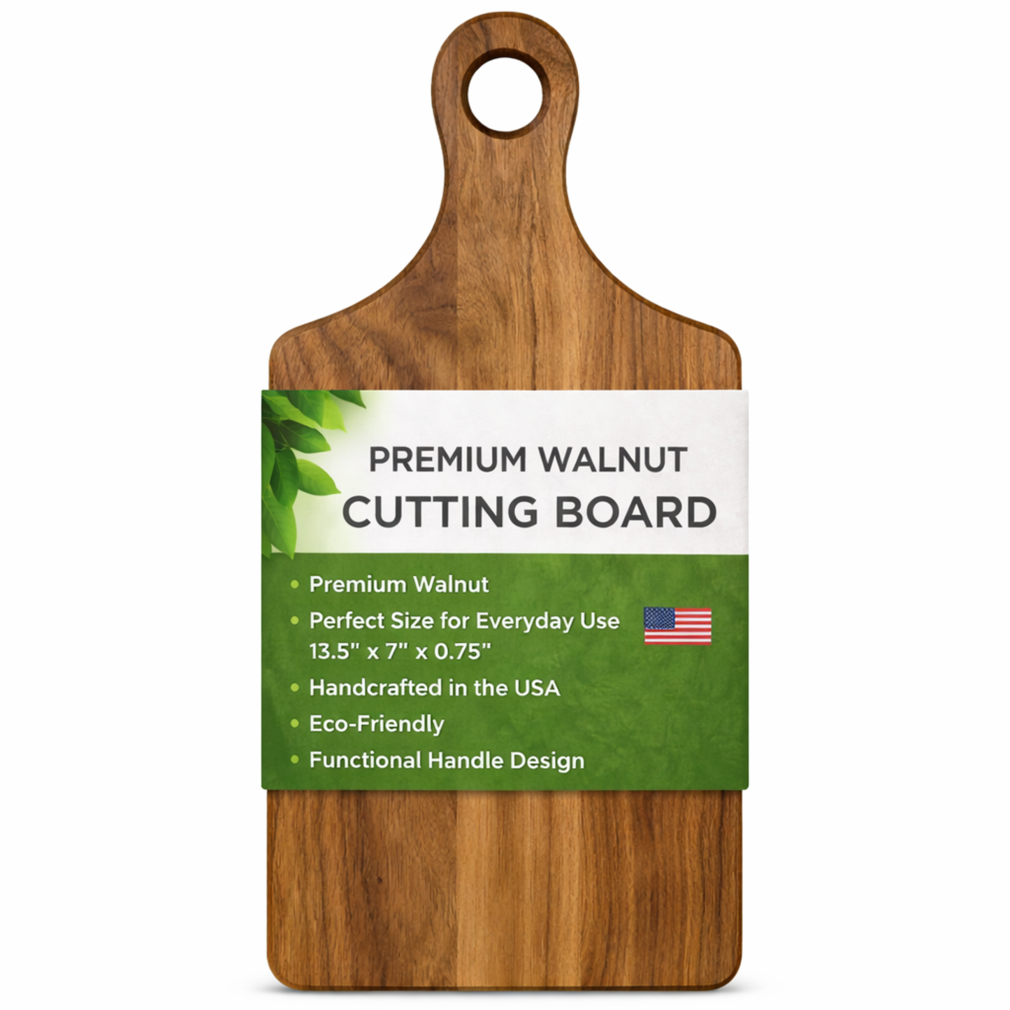Handcrafted Walnut Wood Cutting Board Made in the USA, Multiple Sizes