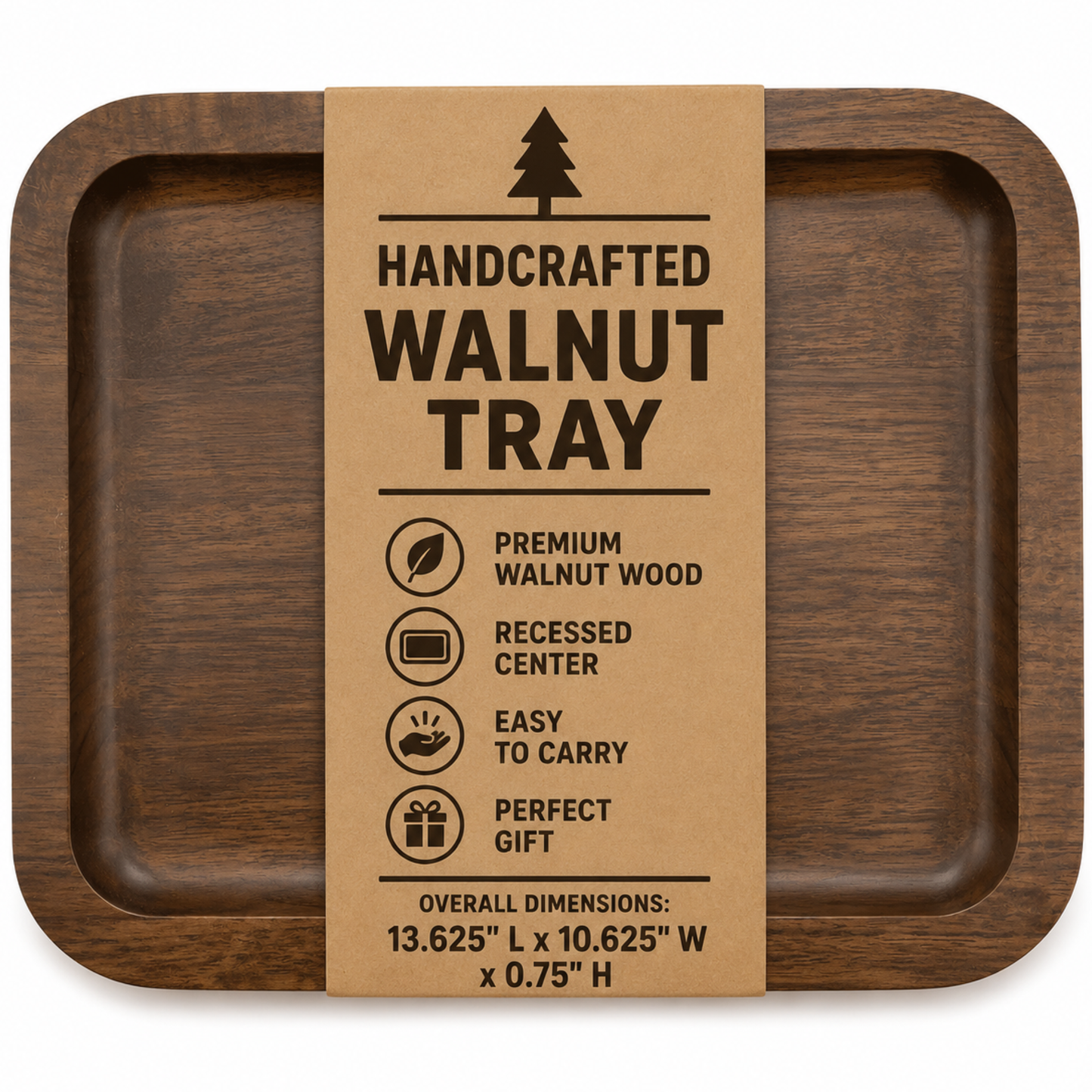 wood serving tray walnut