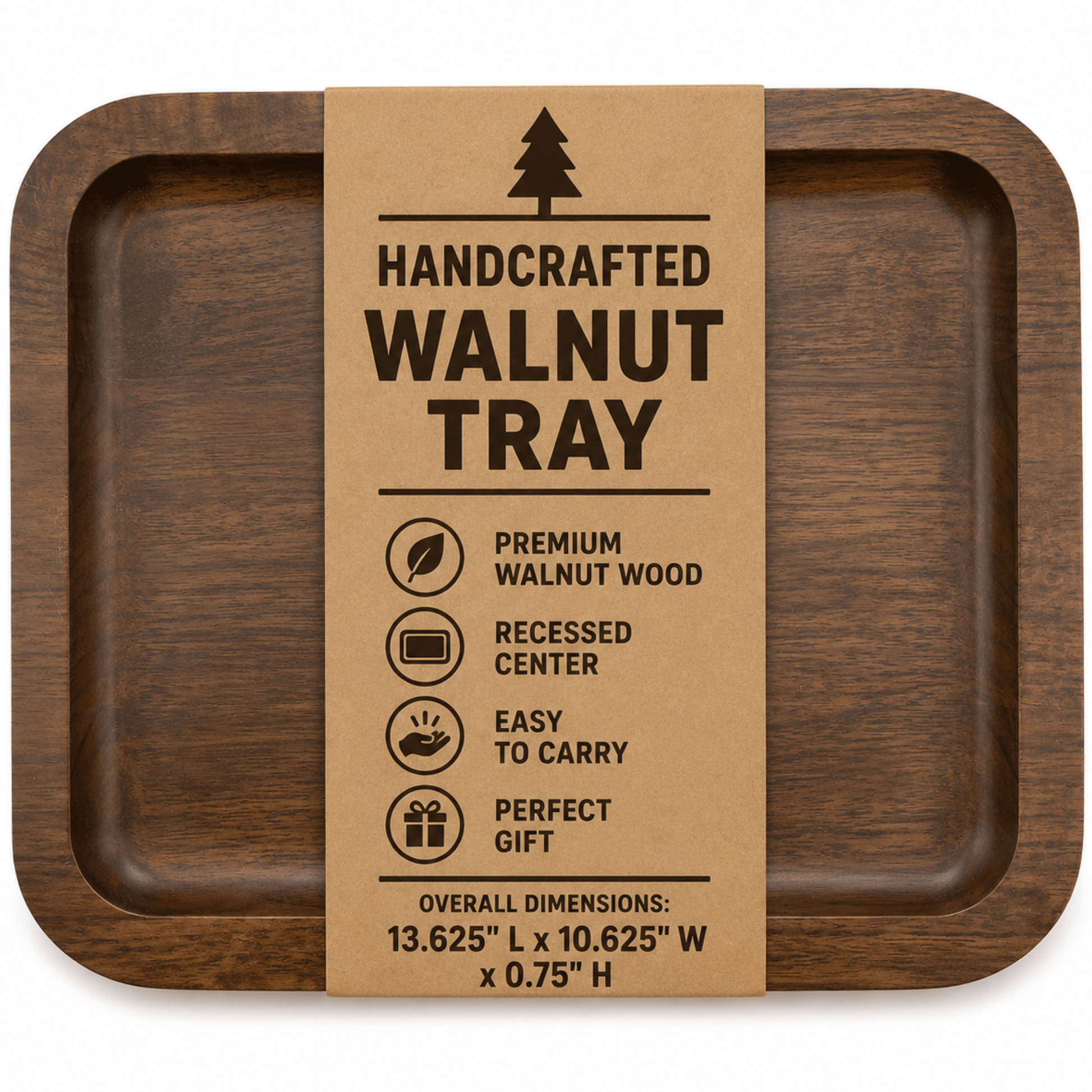 wood serving tray walnut