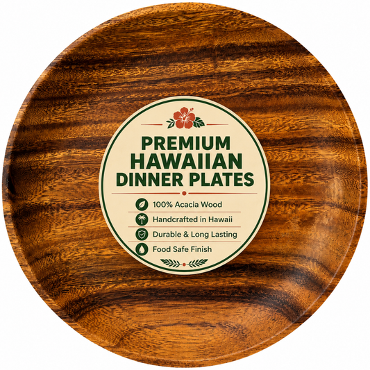 wood dinner plate made in Hawaii