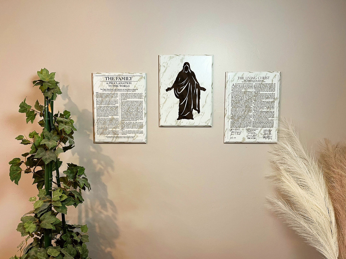 LDS Faith Plaques family proclamation the christus and the living christ
