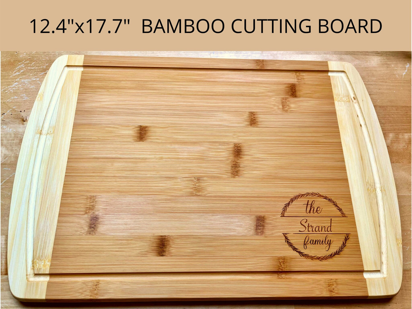 Engraved Cutting Board, Custom Bamboo Board, 18x13" Dimensions, Recipe Cutting Board, Bamboo Cutting Board Large, Bamboo Serving Tray