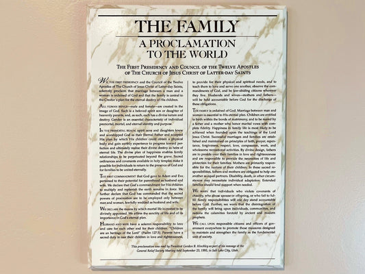 Proclamation to the Family, LDS Faith Plaques, LDS Wall Decor, The Christus, The Living Christ Set