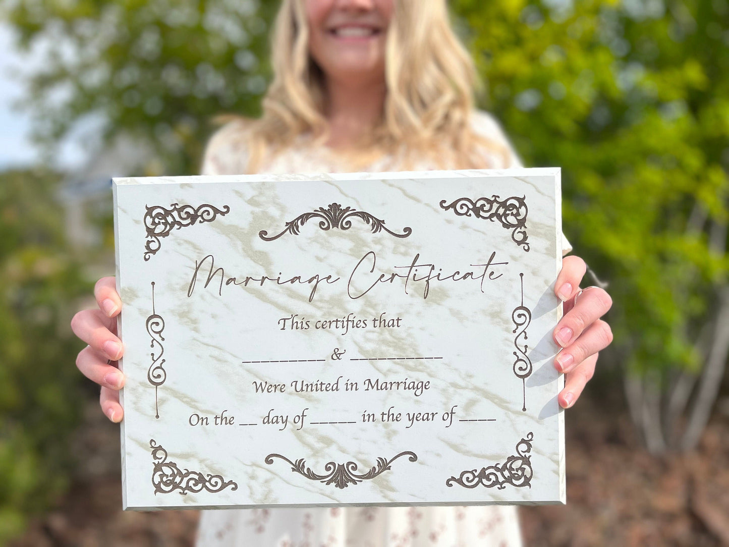 Customizable Marriage Certificate, Wedding Gifts for the Couple Unique, Anniversary Gift For Her, Wedding Sign, Marriage Plaque, 9x12 inch