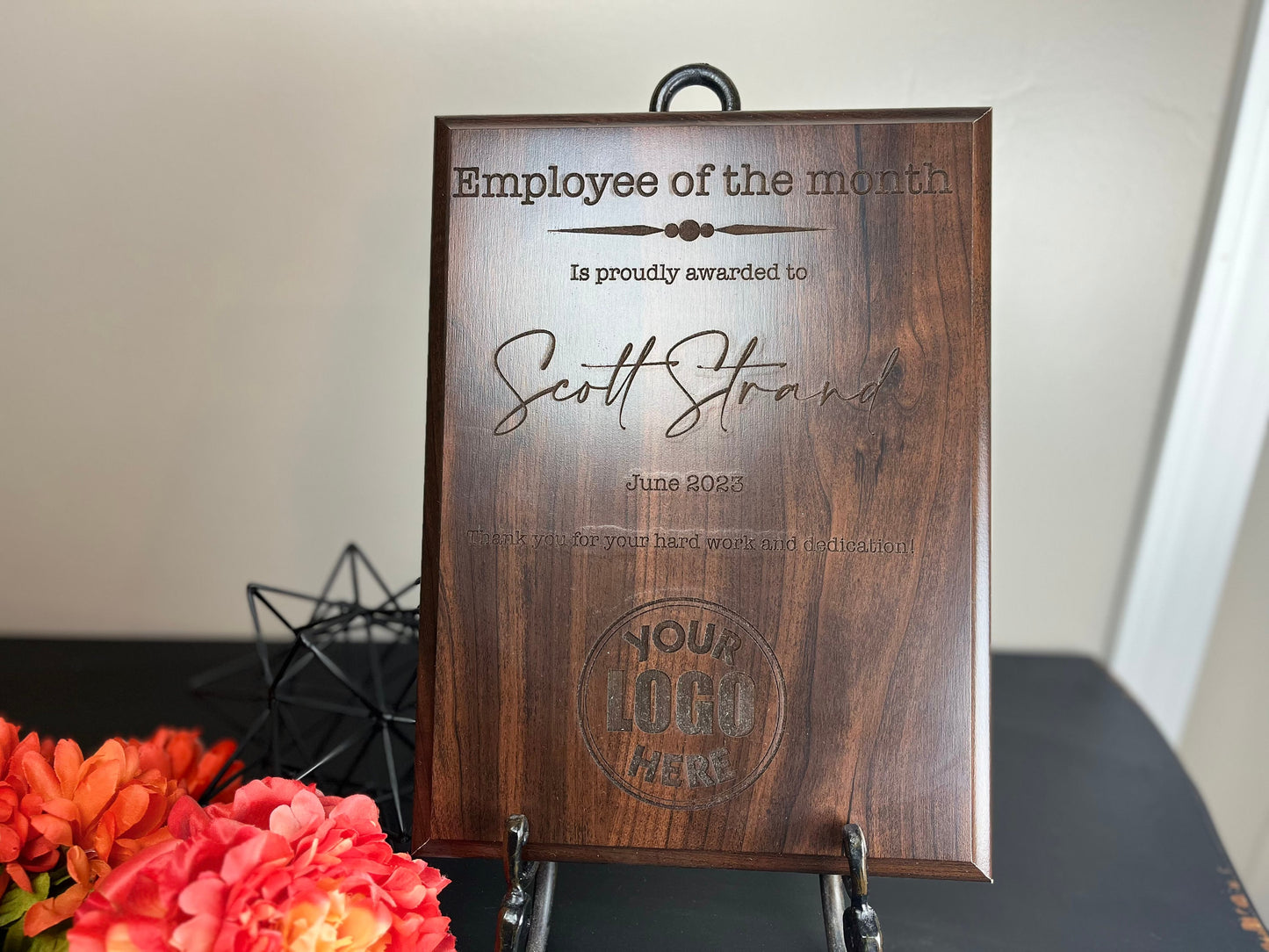 cherry employee of the month award plaque