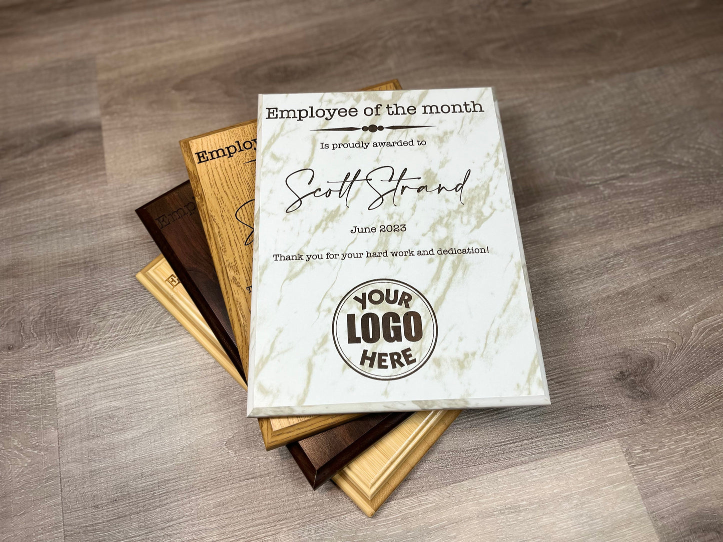 employee of the month award plaque collage