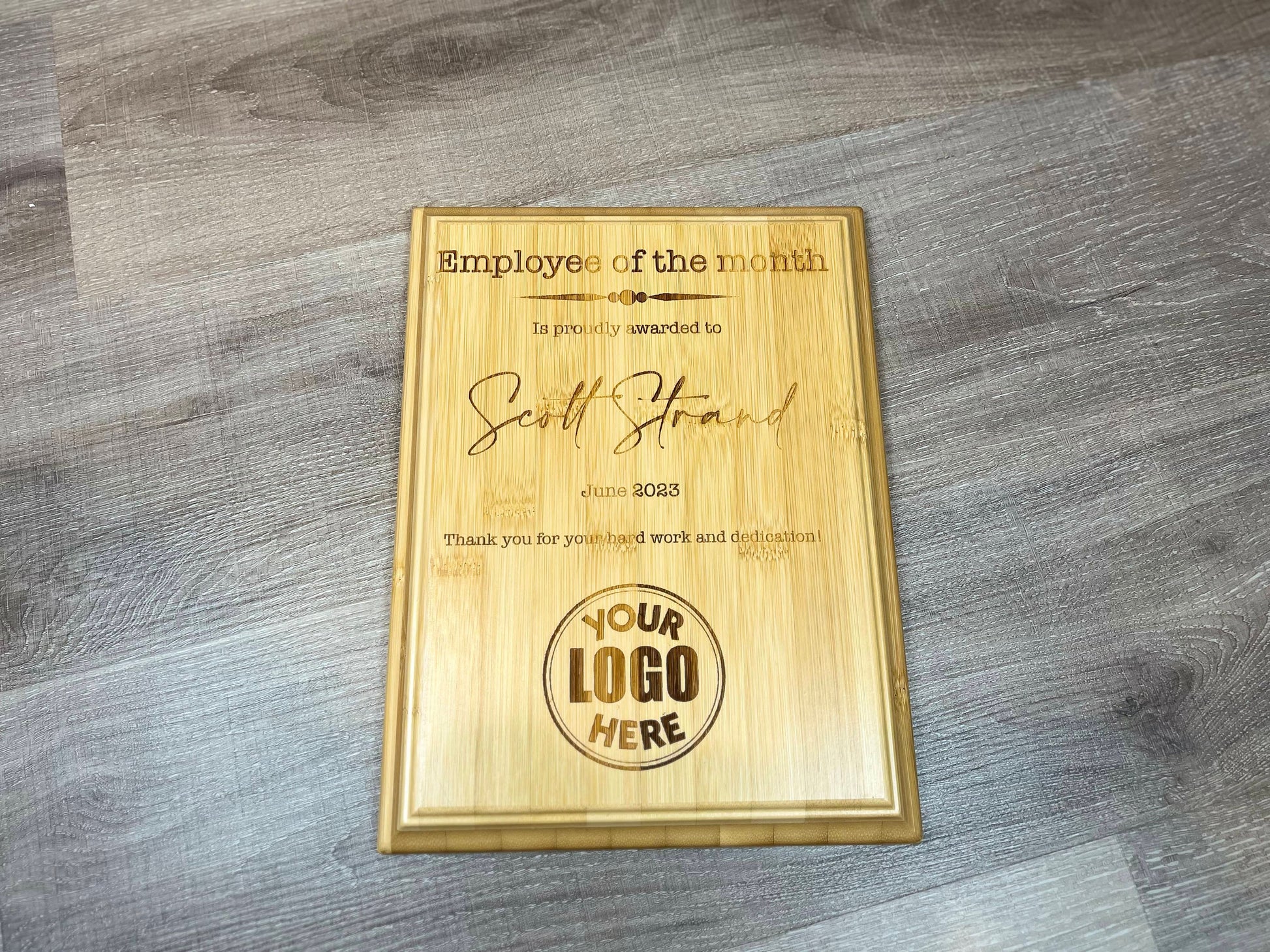 bamboo award plaque corp gift 9x12