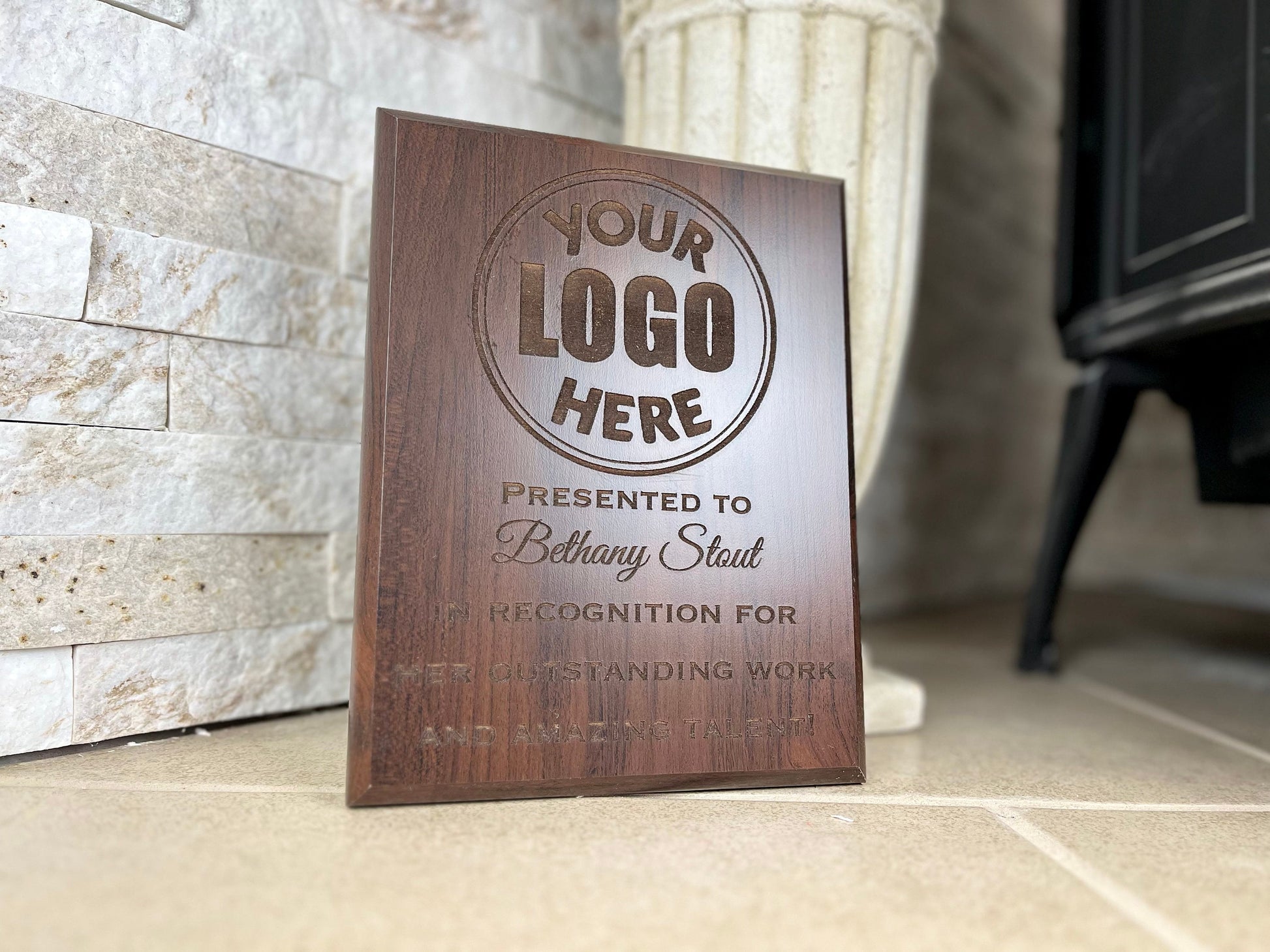Custom Oak Award Plaque, Award Plaque Custom, MVP Award, Award Plaque, Appreciation Award, Custom Display Plaque, 9x7 or 9x12 Display