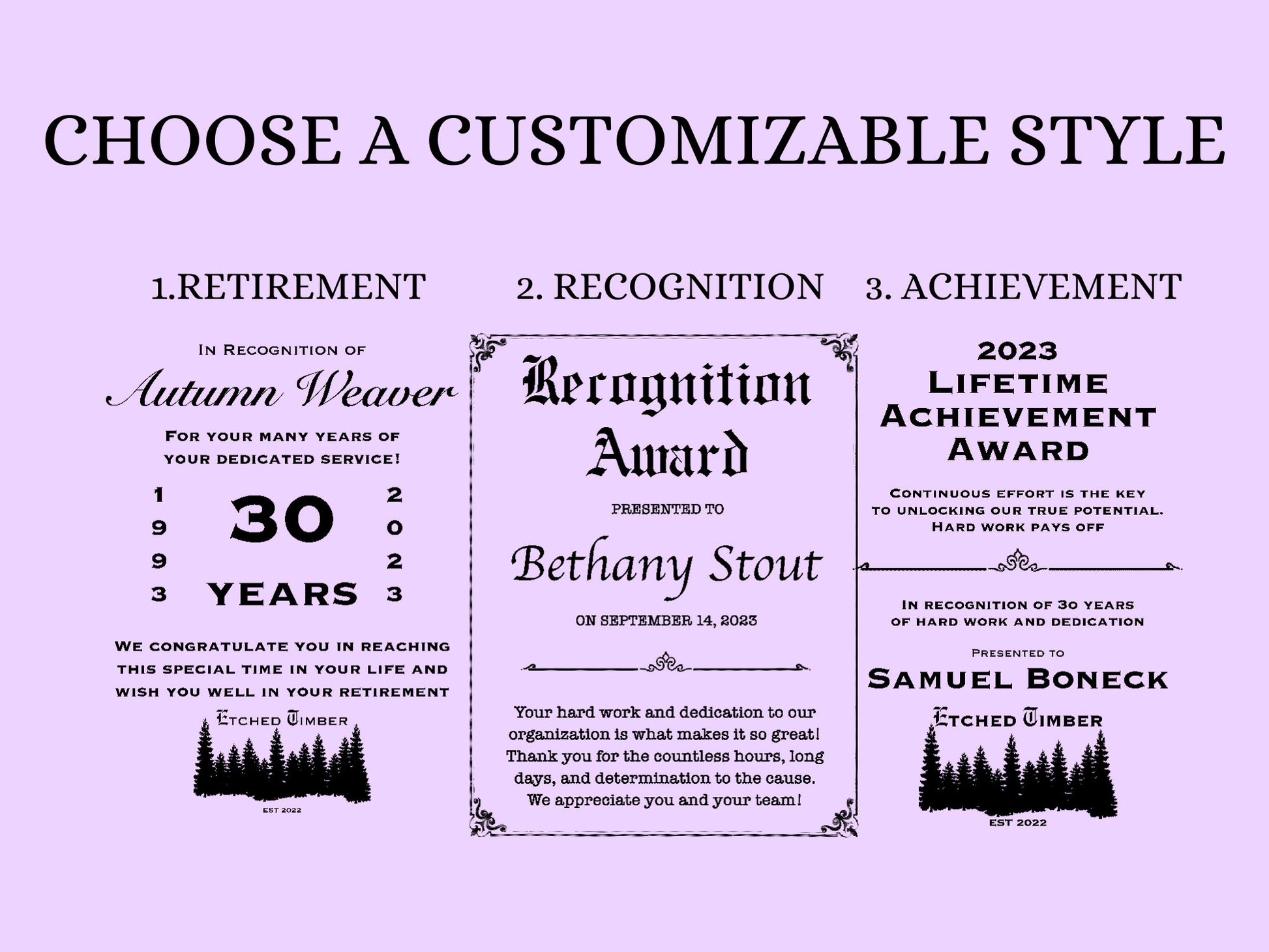 personalized award template