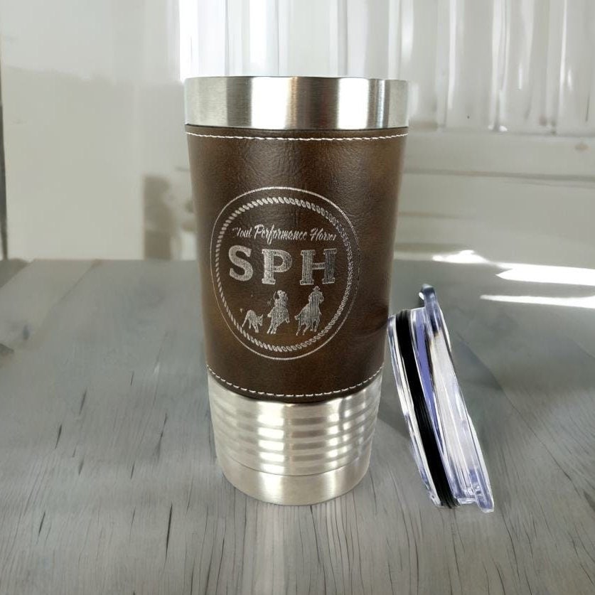 Rawhide Leather Tumbler Wrap, Corporate Bulk Gifts, 20oz Personalized Mug, Branded Corporate Gifts, Custom Tumblers, Company Logo Gifts