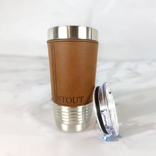 Rawhide Leather Tumbler Wrap, Corporate Bulk Gifts, 20oz Personalized Mug, Branded Corporate Gifts, Custom Tumblers, Company Logo Gifts