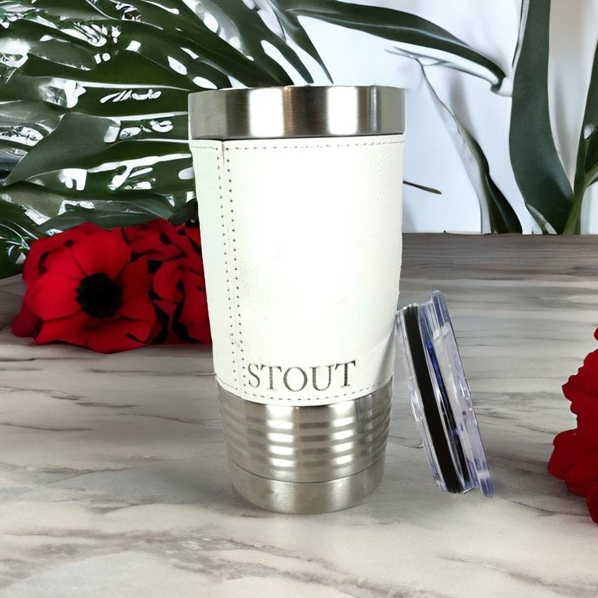 Rawhide Leather Tumbler Wrap, Corporate Bulk Gifts, 20oz Personalized Mug, Branded Corporate Gifts, Custom Tumblers, Company Logo Gifts