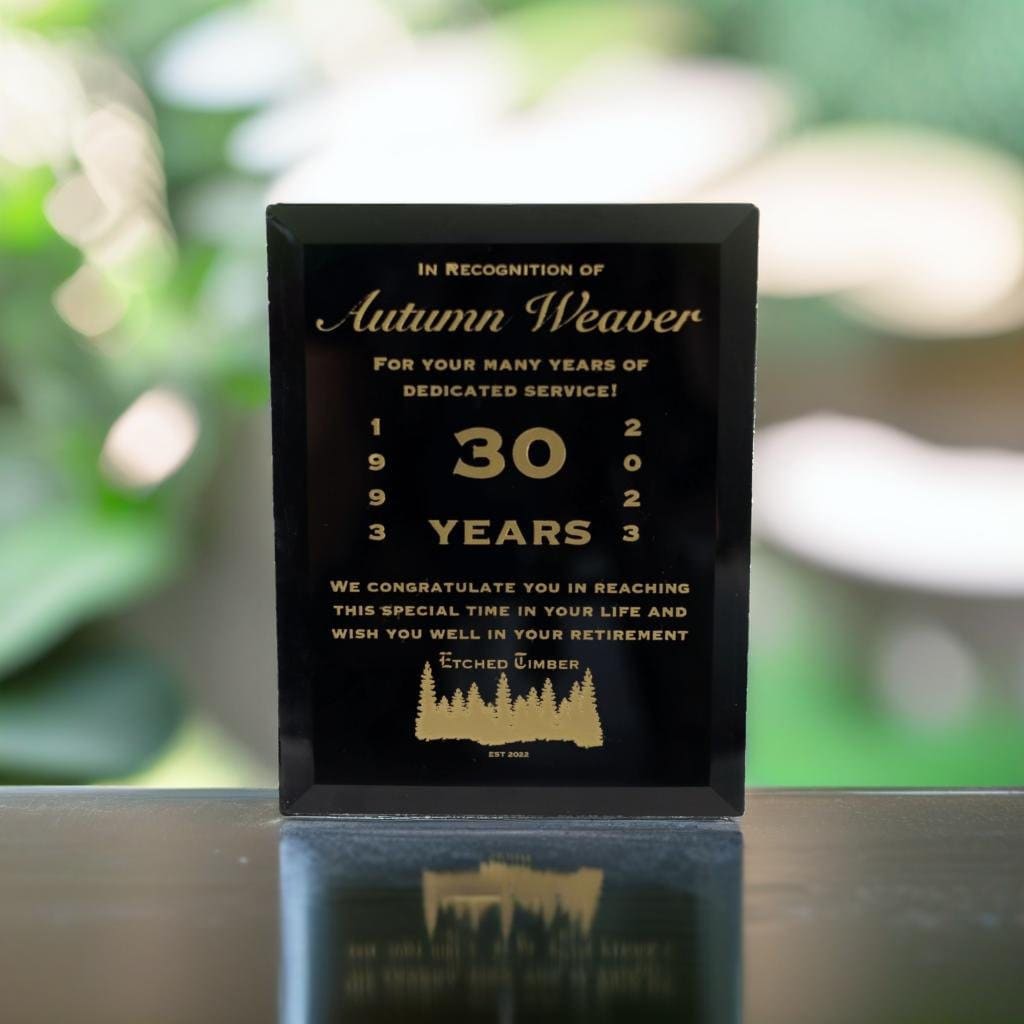Custom Glass Award Plaque,Achievement Award, Custom Plaque Award, Appreciation Plaque, Retirement Gifts, Personalized Award, Corporate Award