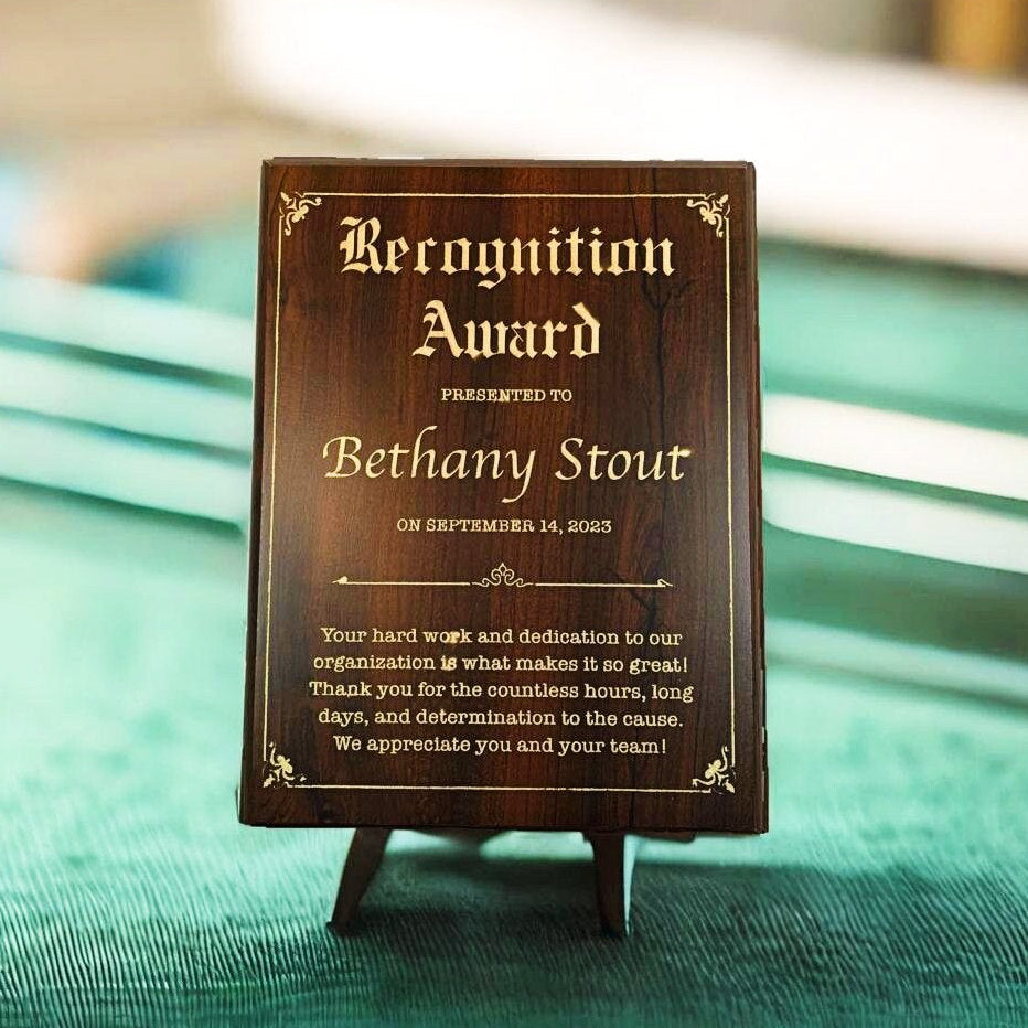 Dark Cherry award plaque recognition award