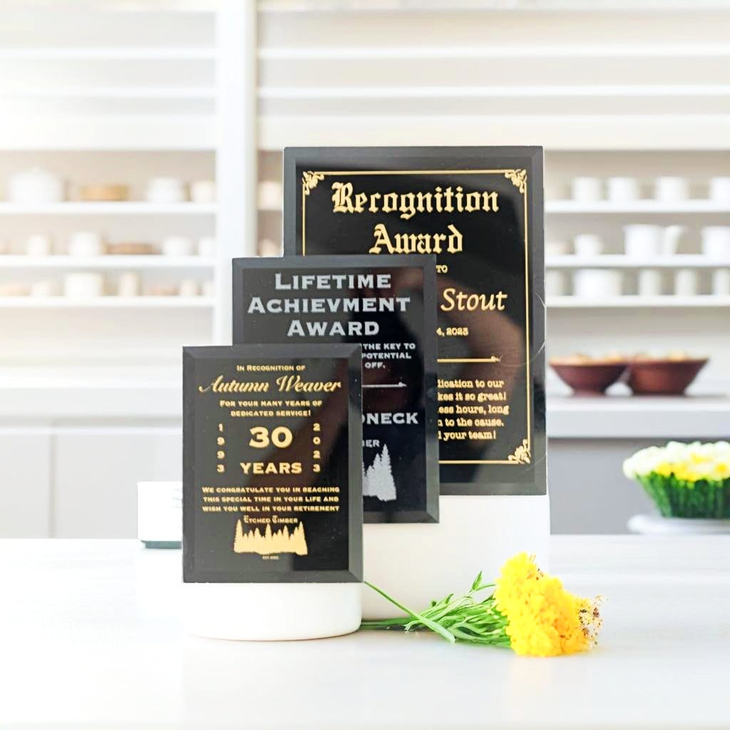 Customizable Award Plaque, Black Glass, Recognition Award, Achievement Award, Plaque Award, Plaque Custom, Award Winner, Creator Award