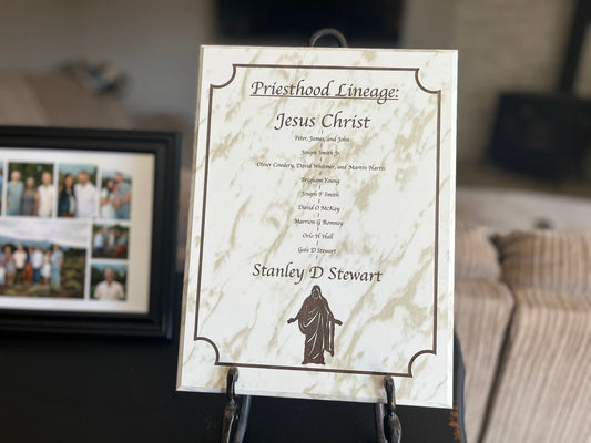 priesthood lineage plaque custom
